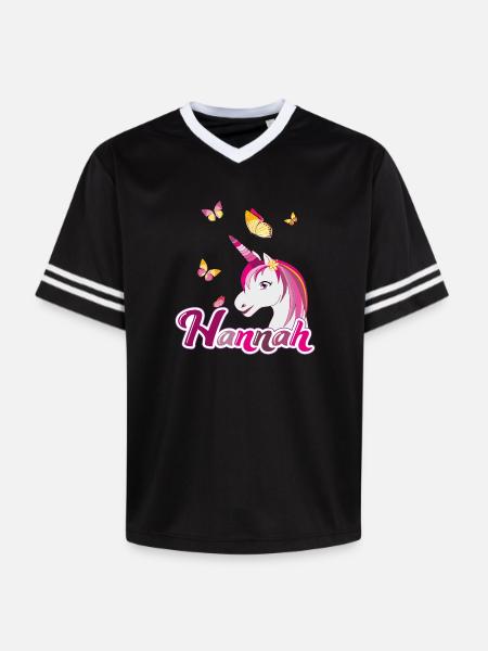 Hannah , maiden name, favorite name - Unisex Football Style Mesh T-Shirt - black/white