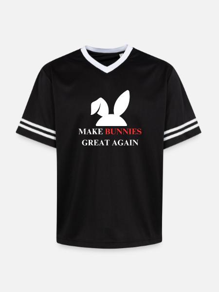 Make bunnies great again - Unisex Football Style Mesh T-Shirt - black/white