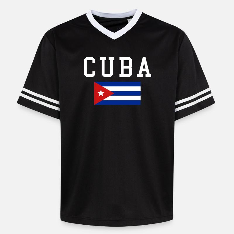 Drapeau cubain - T-shirt de foot unisexe en mesh - noir/blanc