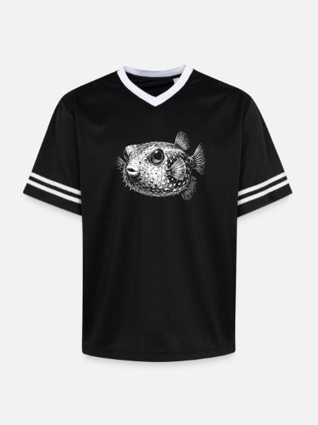 Poisson-globe - T-shirt de foot unisexe en mesh - noir/blanc