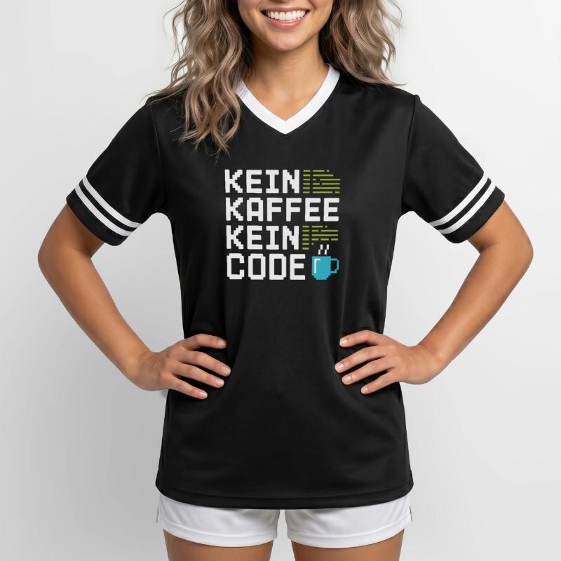 No Coffee No Code Programmer Computer Scientist Unisex Football Style Mesh T-Shirt
