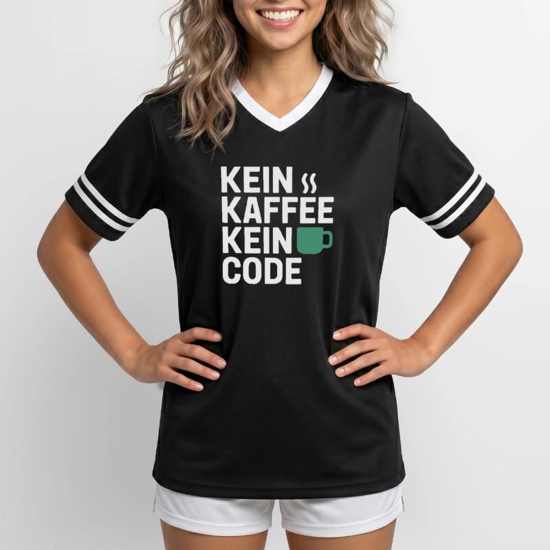 No Coffee No Code Programmer Computer Scientist Unisex Football Style Mesh T-Shirt