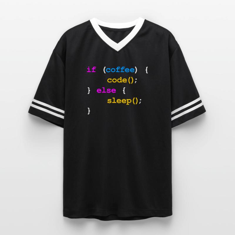 No Coffee No Code Programmer Computer Scientist Unisex Football Style Mesh T-Shirt