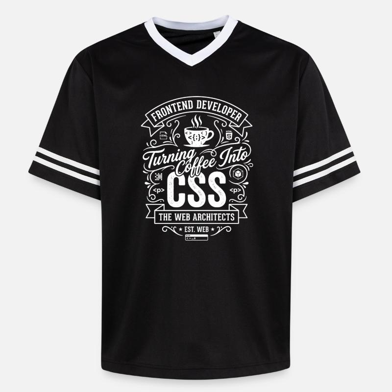 Frontend Coffee CSS Tee - T-shirt de foot unisexe en mesh - noir/blanc