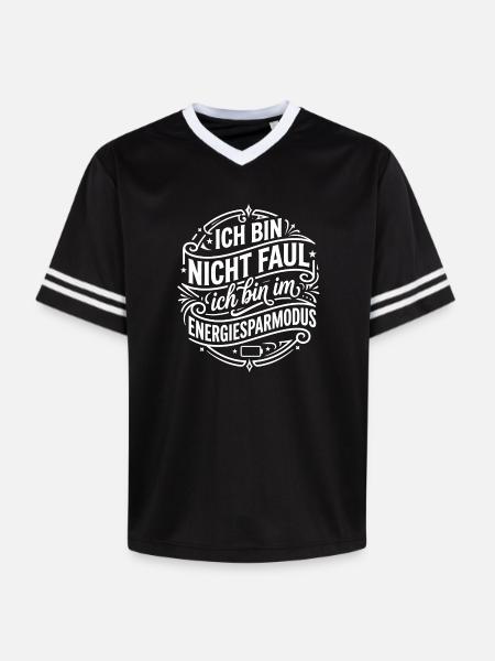 Energy saving mode humor - Unisex Football Style Mesh T-Shirt - black/white