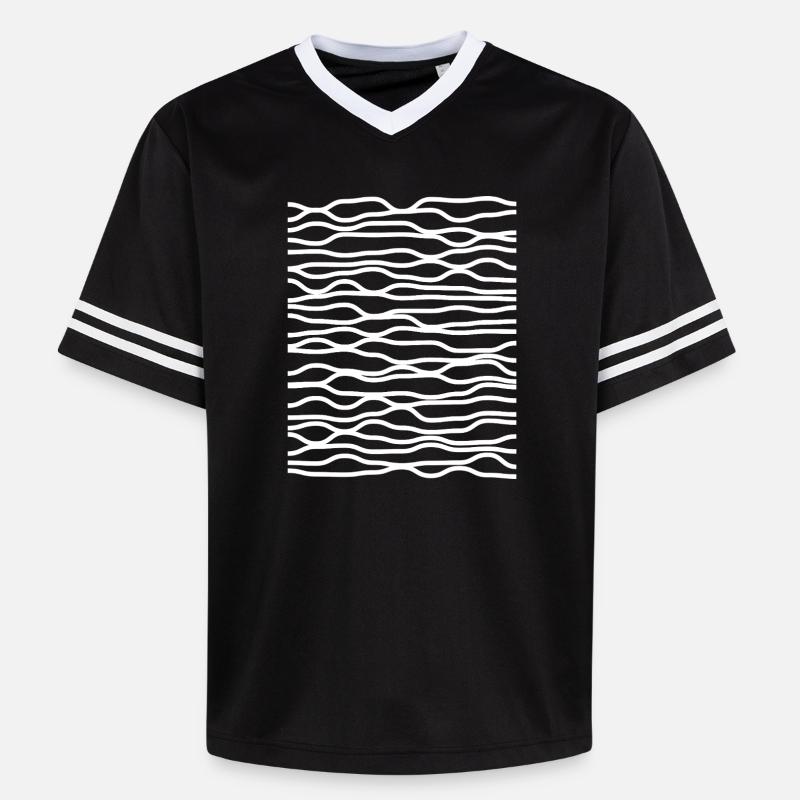 Zebra Wave Stripe Pattern - Unisex Football Style Mesh T-Shirt - black/white
