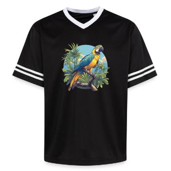 L’ère de l’ara - T-shirt de foot unisexe en mesh - noir/blanc - Devant - AI Model Female 172 light (172cm) & AI Model Male 185 light (185cm)