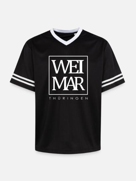 Weimar - Thüringen - Unisex Football Style Mesh T-Shirt - Schwarz/Weiß