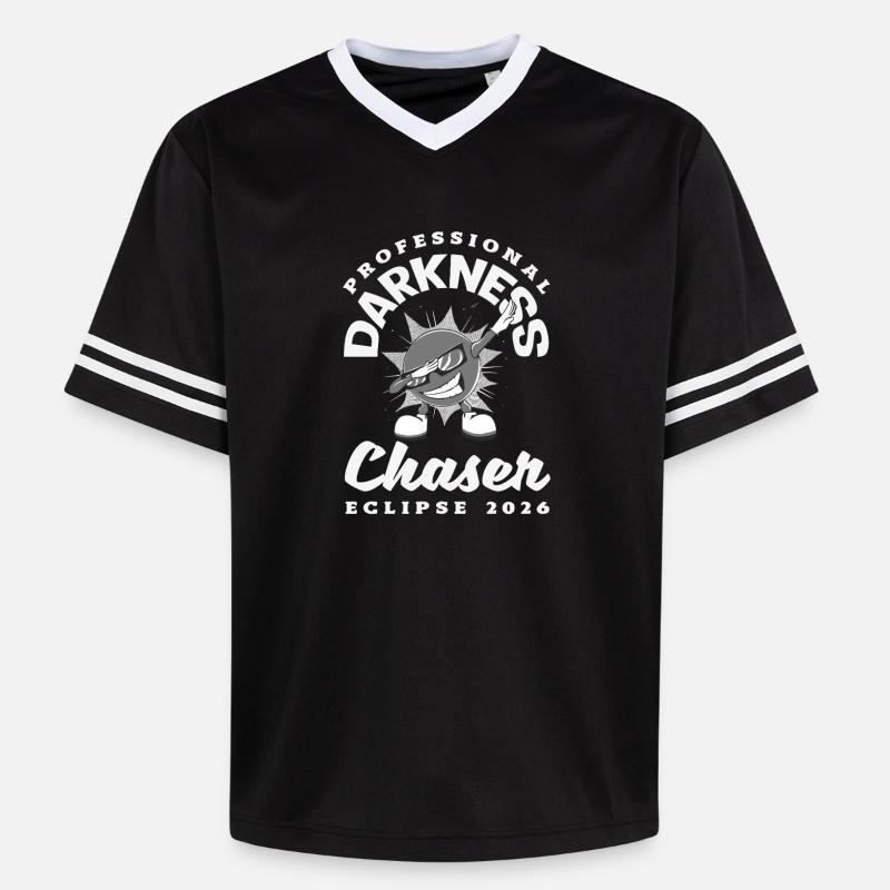 Solar eclipse 2026, August 12 - Unisex Football Style Mesh T-Shirt - black/white
