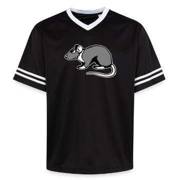 Cool Rat Sunglasses Side Funny Rodent - Unisex Football Style Mesh T-Shirt - black/white - Front - AI Model Female 172 light (172cm) & AI Model Male 185 light (185cm)