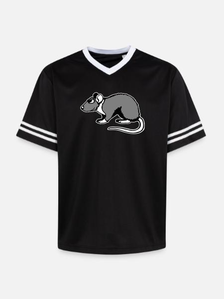Cool Rat Sunglasses Side Funny Rodent - Unisex Football Style Mesh T-Shirt - black/white