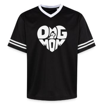 Cœur de maman de chien avec logo de chien - T-shirt de foot unisexe en mesh - noir/blanc - Devant - AI Model Female 172 light (172cm) & AI Model Male 185 light (185cm)