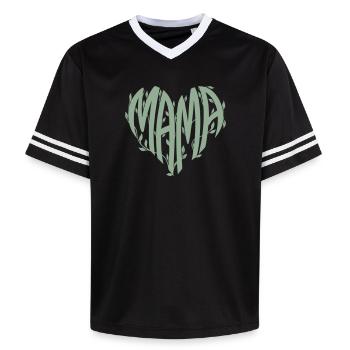 Font nature du cœur de maman - T-shirt de foot unisexe en mesh - noir/blanc - Devant - AI Model Female 172 light (172cm) & AI Model Male 185 light (185cm)