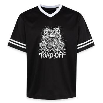Toad Off Internet Meme Frog - Unisex Football Style Mesh T-Shirt - black/white - Front - AI Model Female 172 light (172cm) & AI Model Male 185 light (185cm)