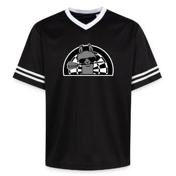 Cooles Lama Dartscheibe Sonnenbrille Dartpfeil Süß - Unisex Football Style Mesh T-Shirt - Schwarz/Weiß - Vorne - AI Model Female 172 light (172cm) & AI Model Male 185 light (185cm)