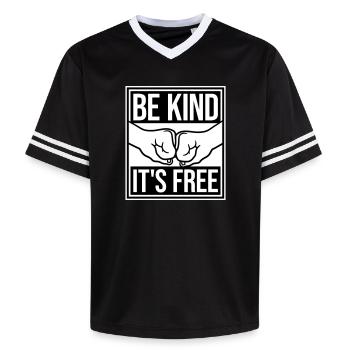 Sois gentil, c’est une déclaration de gentillesse gratuite qui dit - T-shirt de foot unisexe en mesh - noir/blanc - Devant - AI Model Female 172 light (172cm) & AI Model Male 185 light (185cm)