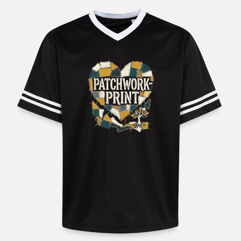 Impression patchwork - T-shirt de foot unisexe en mesh - noir/blanc