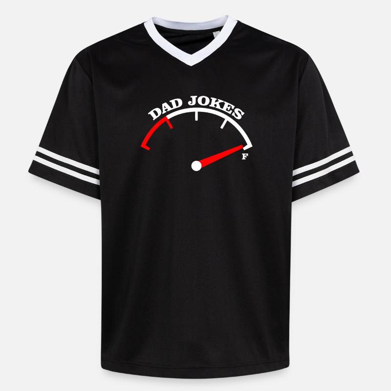 Papa-Witze Meter-Abschlag-Design - Unisex Football Style Mesh T-Shirt - Schwarz/Weiß