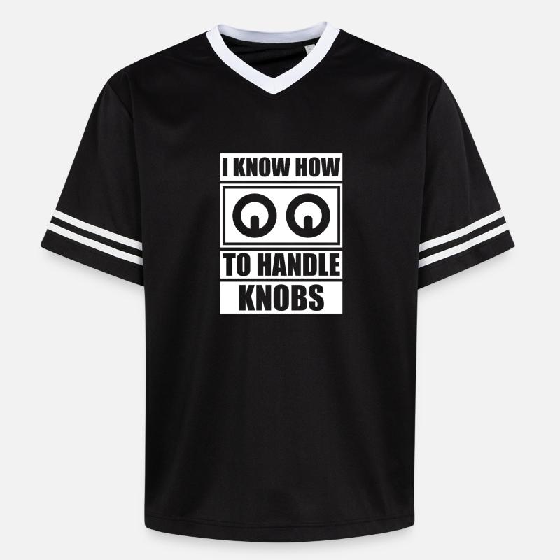 Handle knobs Tontechniker Toningenieur - Unisex Football Style Mesh T-Shirt - Schwarz/Weiß