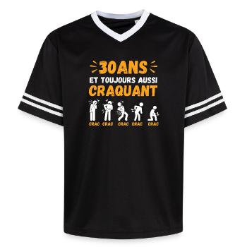 30 Ans Toujours Aussi Craquant Humour Crac - T-shirt de foot unisexe en mesh - noir/blanc - Devant - AI Model Female 172 light (172cm) & AI Model Male 185 light (185cm)
