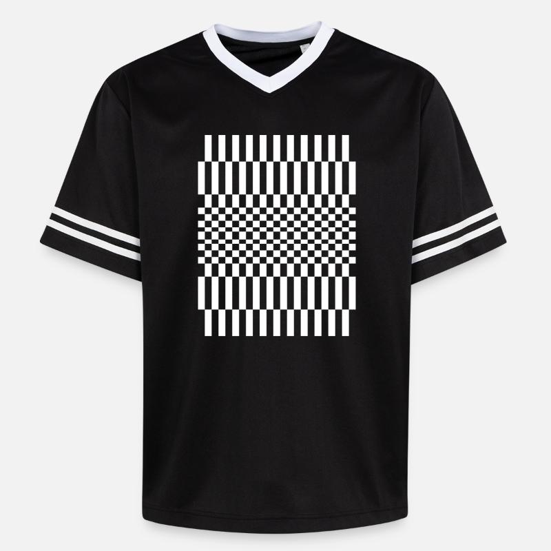 checkered pattern design - Unisex Football Style Mesh T-Shirt - black/white