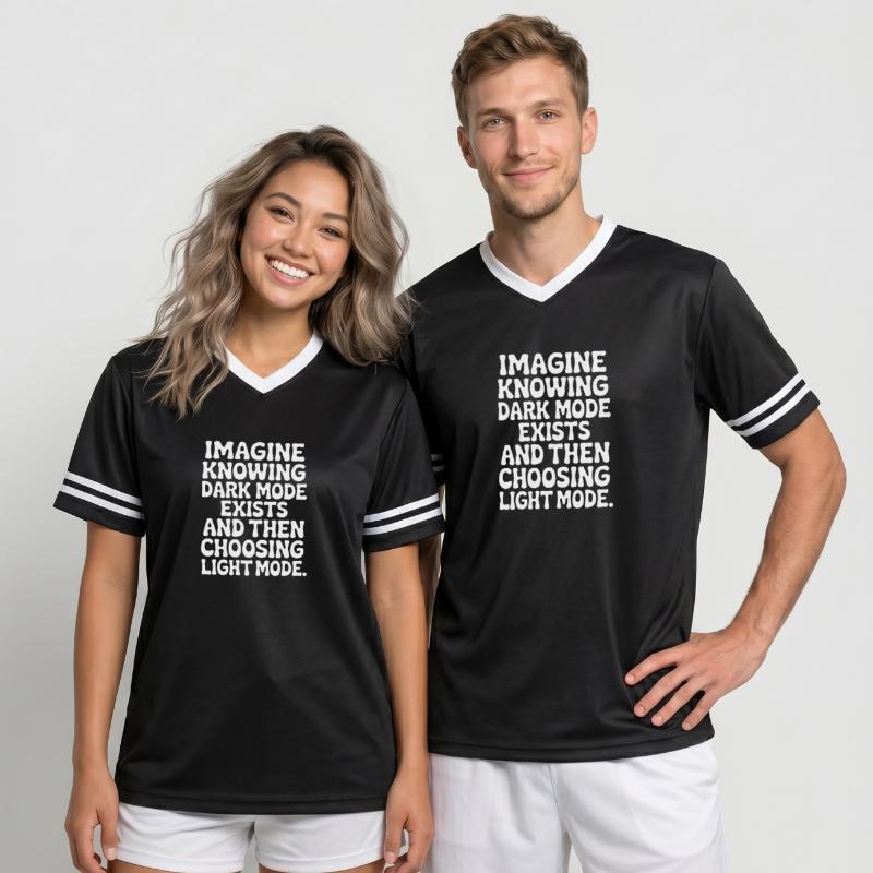 Le mode sombre existe Programmeur IT Nerd Coder Office T-shirt de foot unisexe en mesh