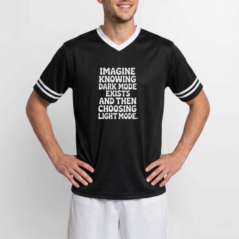 Dark Mode Exists Programmer IT Nerd Coder Office Unisex Football Style Mesh T-Shirt