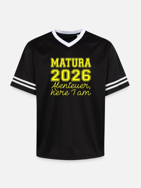 Matura 2026 Spruch - Unisex Football Style Mesh T-Shirt - black/white