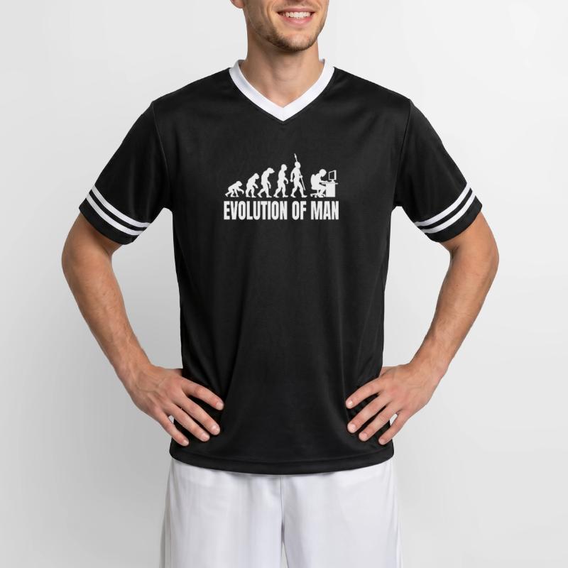 Programmierer Computerfreak Evolution Retro Unisex Football Style Mesh T-Shirt