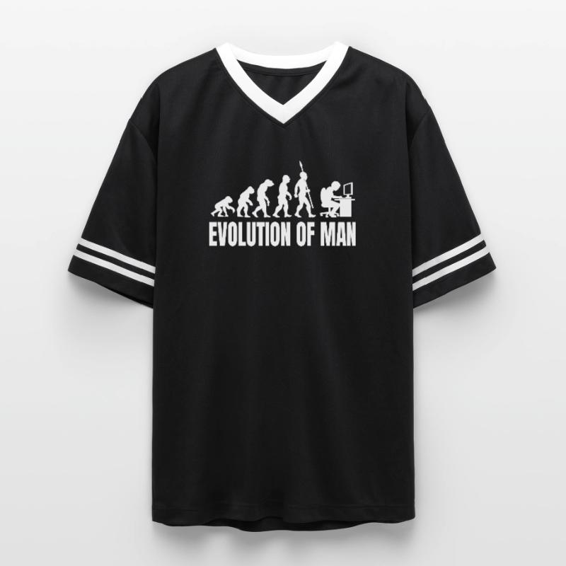 Programmer Computer Freak Evolution Retro Unisex Football Style Mesh T-Shirt