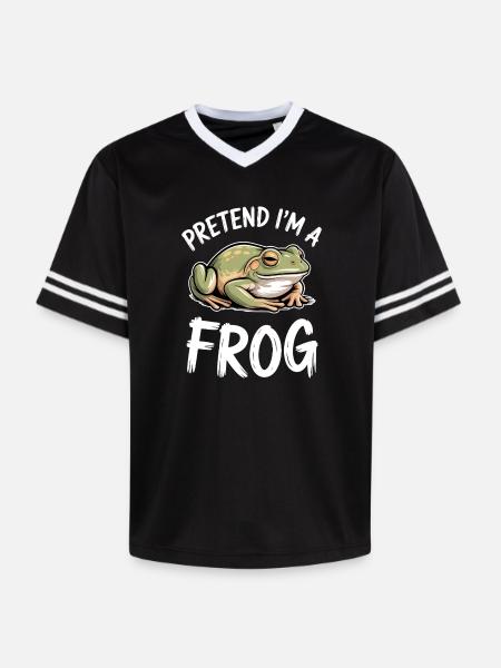 Frog Sayings Frogs Funny Frog Gift - Unisex Football Style Mesh T-Shirt - black/white