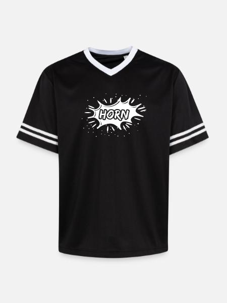 Horn as a gift - Unisex Football Style Mesh T-Shirt - black/white