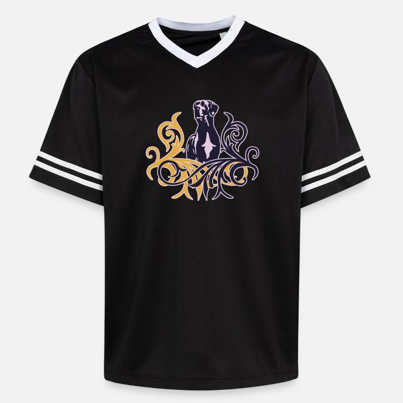 Duitse doggen - T-shirt de foot unisexe en mesh - noir/blanc