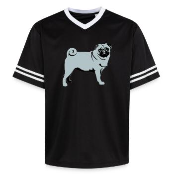 Pug - Unisex Football Style Mesh T-Shirt - black/white - Front - AI Model Female 172 light (172cm) & AI Model Male 185 light (185cm)