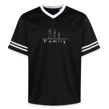 Famille de figurines en bâton - T-shirt de foot unisexe en mesh - noir/blanc - Devant - AI Model Female 172 light (172cm) & AI Model Male 185 light (185cm)