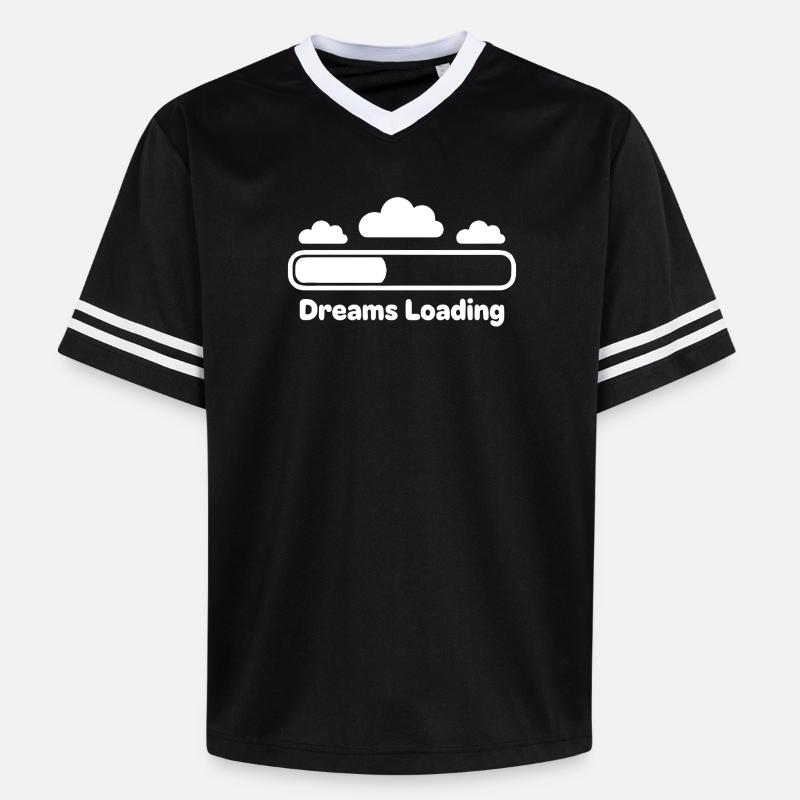 Dreams Loading Cloud Progress - Unisex Football Style Mesh T-Shirt - black/white
