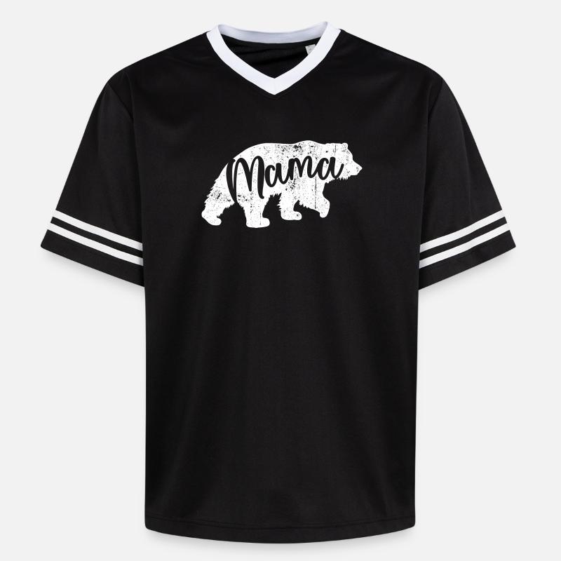 Mama Bear Script Logo - T-shirt de foot unisexe en mesh - noir/blanc