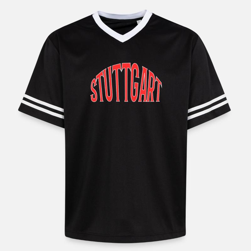 Stuttgart - T-shirt de foot unisexe en mesh - noir/blanc
