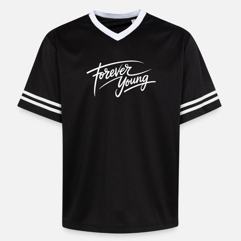 Éternellement jeune - T-shirt de foot unisexe en mesh - noir/blanc