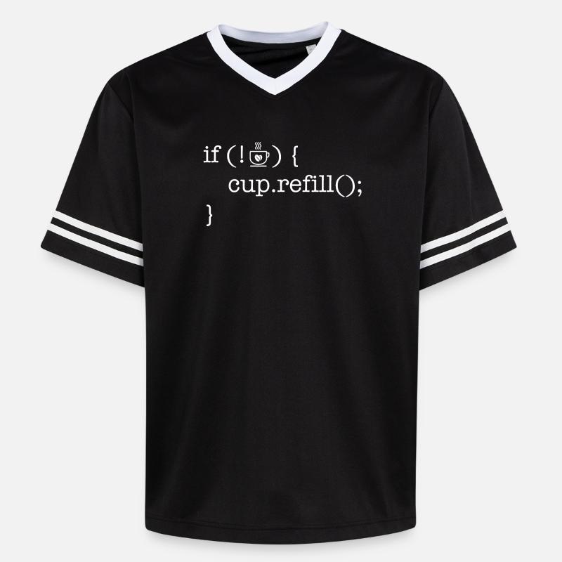 Coffee code lover software developer programmer - Unisex Football Style Mesh T-Shirt - black/white