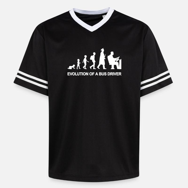 Évolution d’un chauffeur de bus - T-shirt de foot unisexe en mesh - noir/blanc