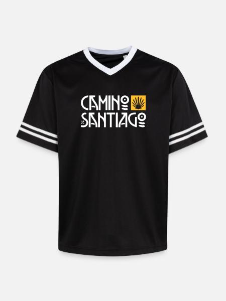 Camino de Santiago | Cammino di Santiago | Refuso Art Deco - T-shirt da calcio unisex in mesh - nero/bianco
