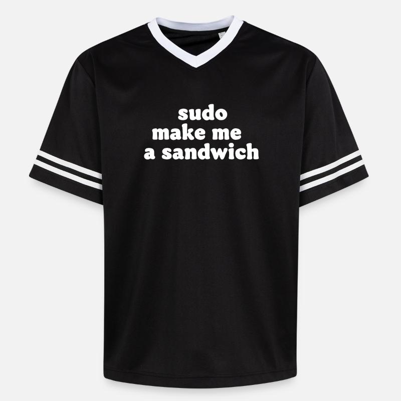 Sudo Commando Meme Sandwich - Unisex Football Style Mesh T-Shirt - noir/blanc