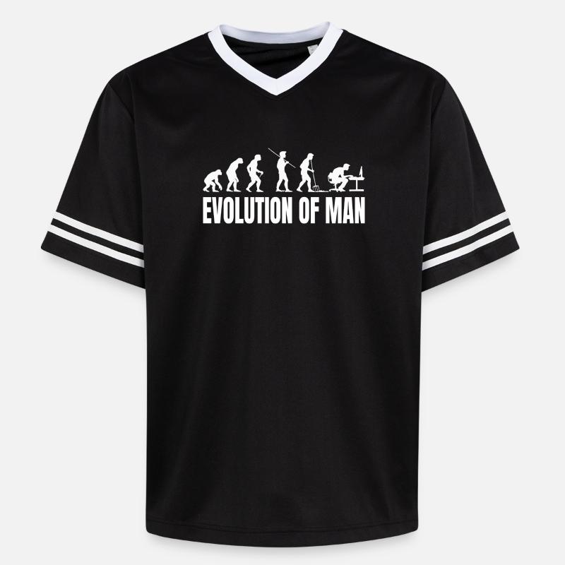 Evolution of Programmer IT Computer Coder - Unisex Football Style Mesh T-Shirt - black/white