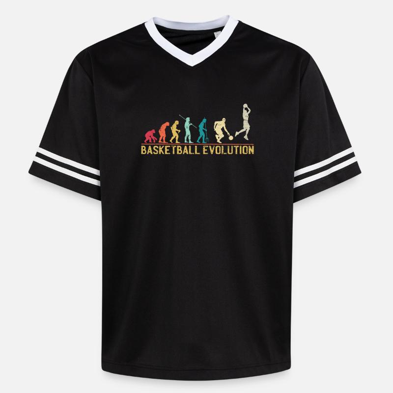 Basketball Evolution Progression Design - T-shirt de foot unisexe en mesh - noir/blanc