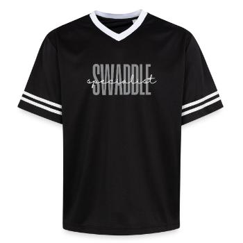 Swaddle Specialist Labor and Delivery NICU Nurse - Unisex Football Style Mesh T-Shirt - black/white - Front - AI Model Female 172 light (172cm) & AI Model Male 185 light (185cm)