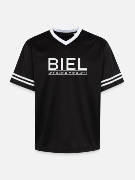 Biel coordinates - Unisex Football Style Mesh T-Shirt - black/white