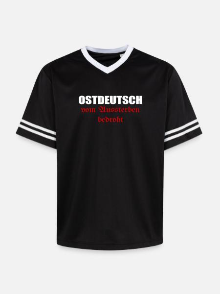 East Germans threatened with extinction - Unisex Football Style Mesh T-Shirt - black/white