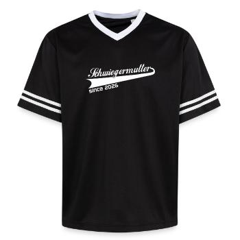Mother-in-law 2026, best mother-in-law ever - Unisex Football Style Mesh T-Shirt - black/white - Front - AI Model Female 172 light (172cm) & AI Model Male 185 light (185cm)