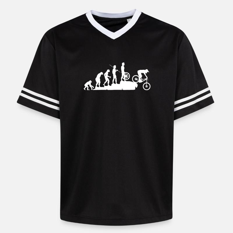MTB Evolution Downhill edit - Unisex Football Style Mesh T-Shirt - black/white